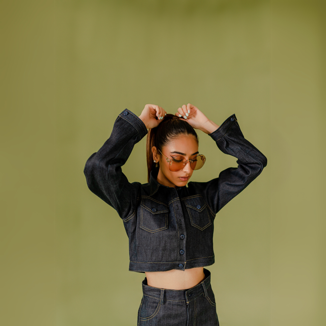 Tailor made Denim Skirt and Cropped Denim Jacket