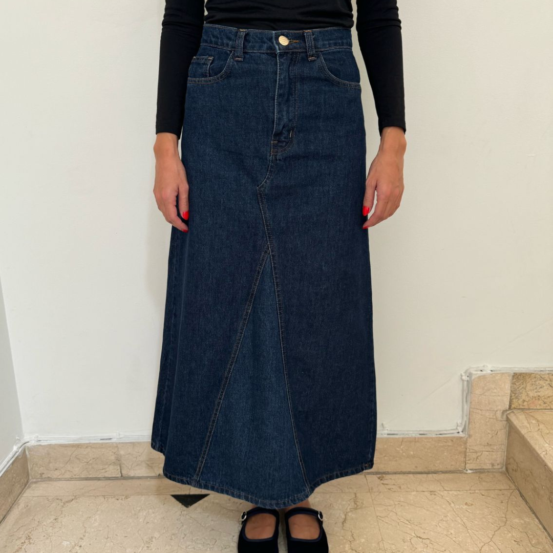 A-Line Dark Denim Skirt