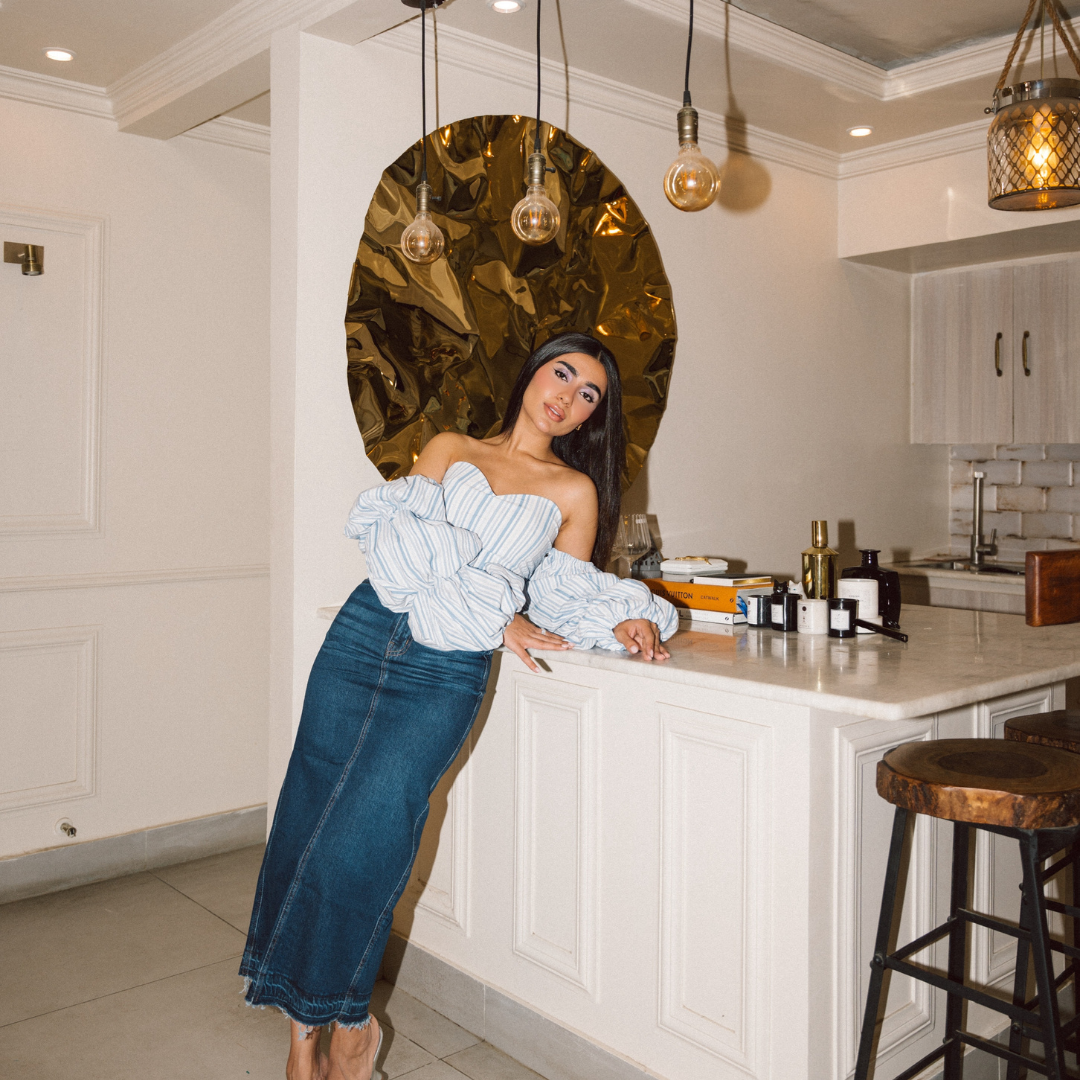 Dark Denim Pencil Denim Skirt