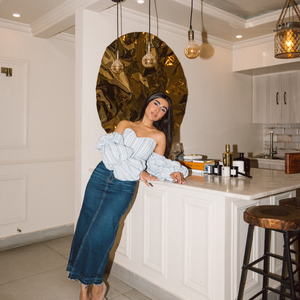 Dark Denim Pencil Denim Skirt