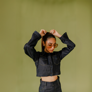 Tailor made Denim Skirt and Cropped Denim Jacket