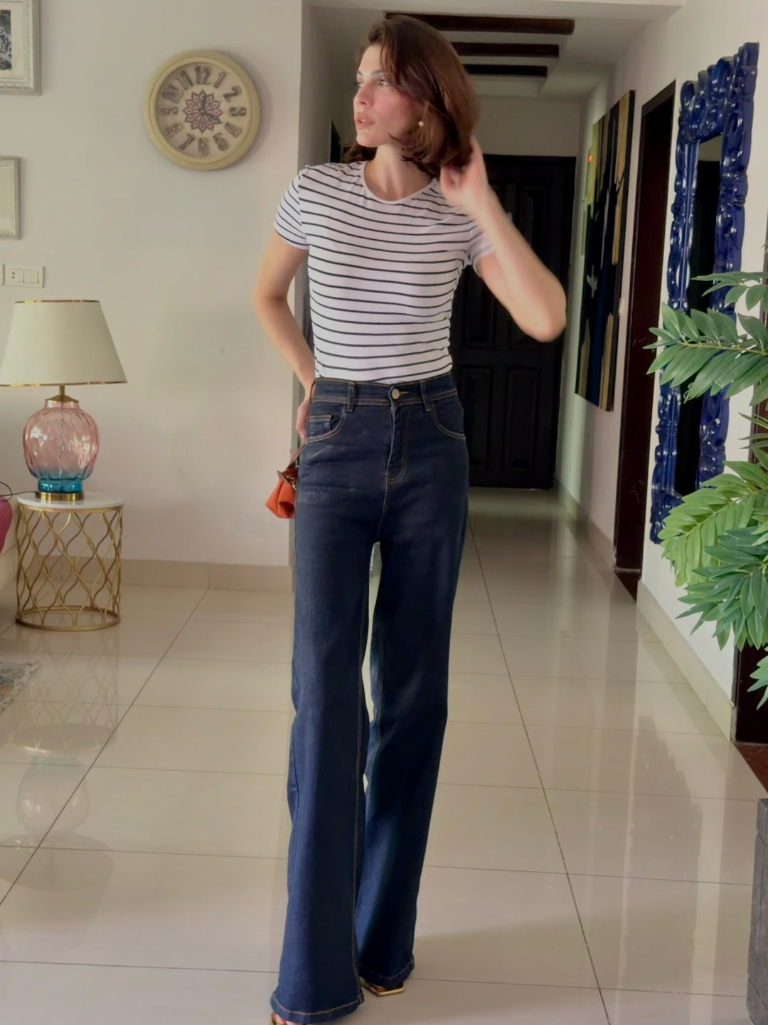 Dark Denim Wide Leg Jeans